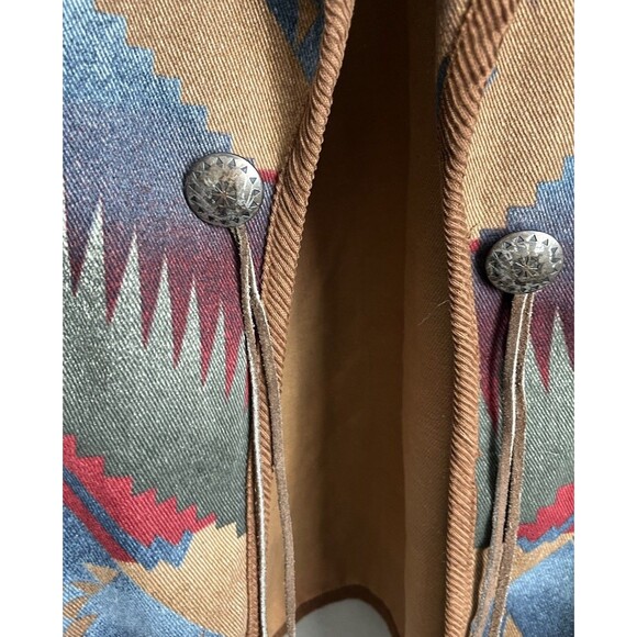 Vtg Jones New York Sport Women's M Aztec Southwestern Chore Barn Jacket Concho - Picture 4 of 11
